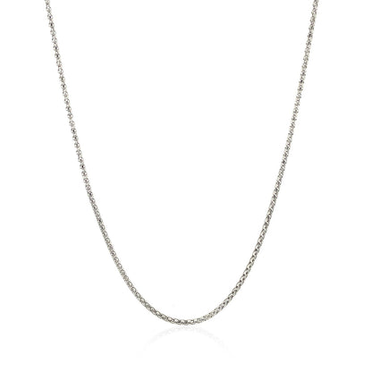 14k White Gold Adjustable Popcorn Chain 1.3mm by Bids.com