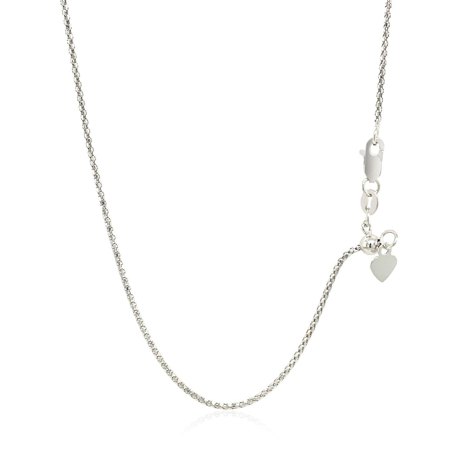 14k White Gold Adjustable Popcorn Chain 1.3mm by Bids.com