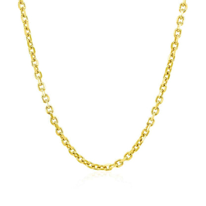 14k Yellow Gold Diamond Cut Cable Link Chain (2.20 mm)