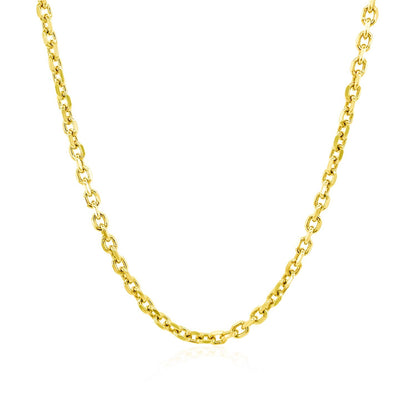 2.3mm 14k Yellow Gold Diamond Cut Cable Link Chain by Bids.com