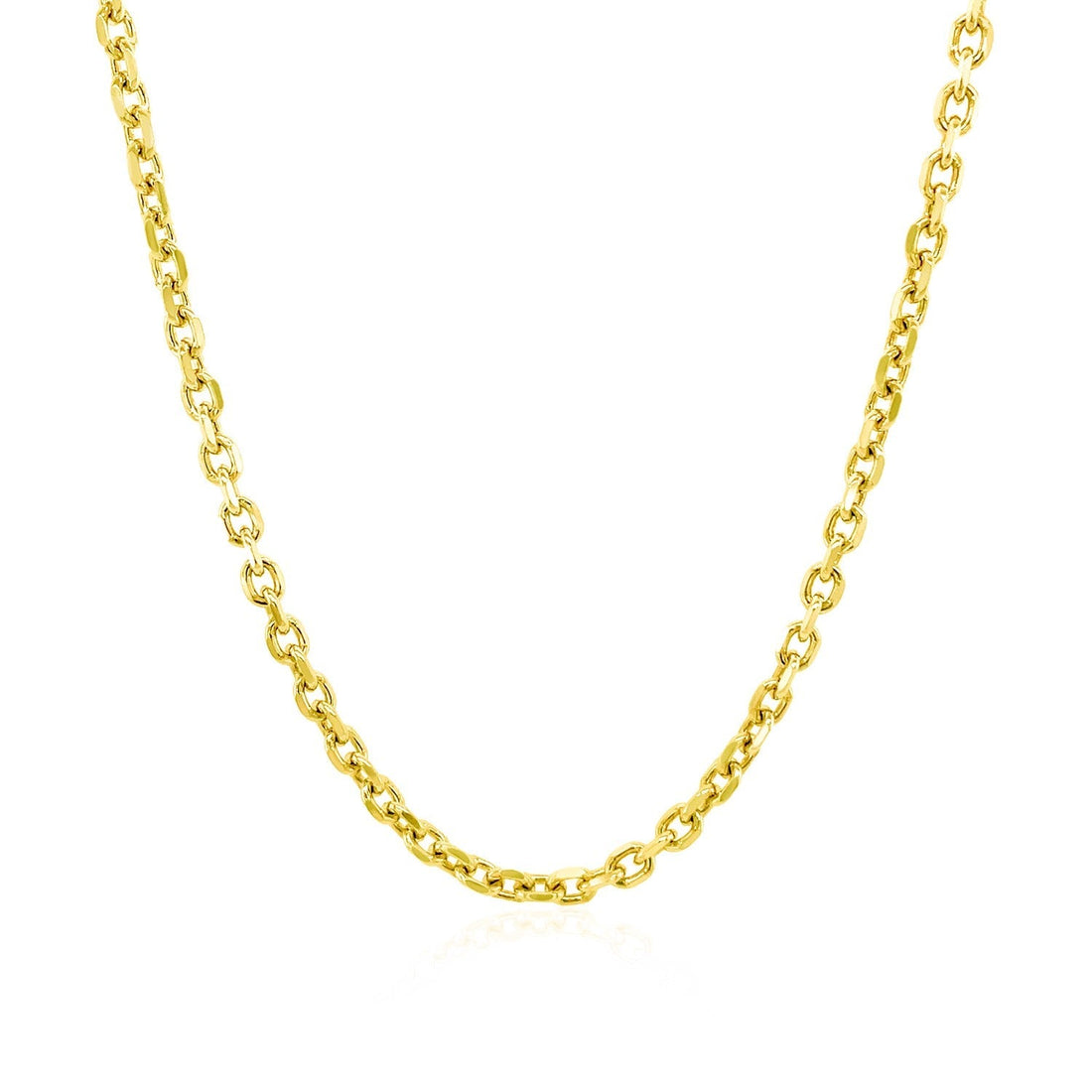 14k Yellow Gold Diamond Cut Cable Link Chain (2.20 mm) 