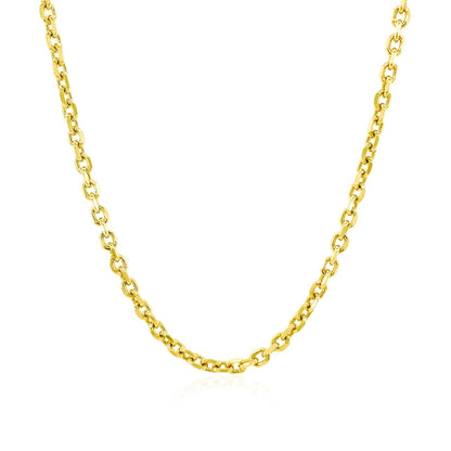 14k Yellow Gold Diamond Cut Cable Link Chain (2.20 mm) 