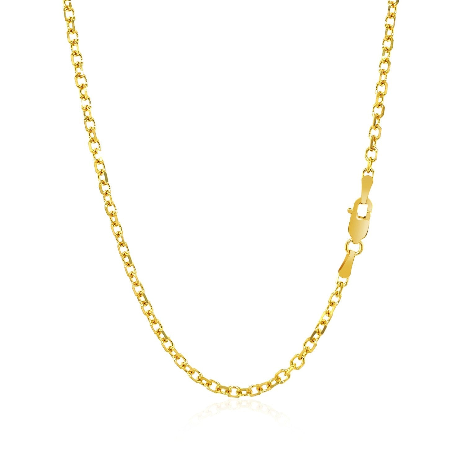 2.3mm 14k Yellow Gold Diamond Cut Cable Link Chain by Bids.com