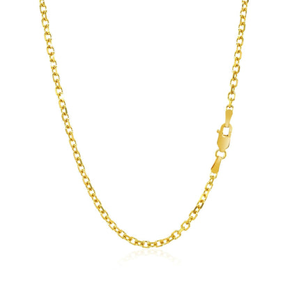 2.3mm 14k Yellow Gold Diamond Cut Cable Link Chain by Bids.com