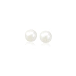 14k Yellow Gold Freshwater Cultured White Pearl Stud Earrings (5mm) - earrings