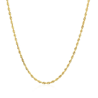 10k Yellow Gold Solid Diamond Cut Rope Chain 1.5mm by Bids.com