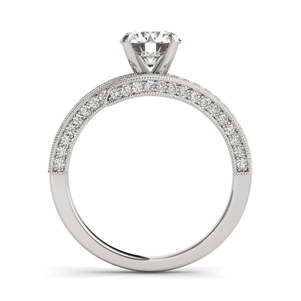 14k White Gold Round Diamond Bypass Style Engagement Ring (1 1/2 cttw) by Bids.com