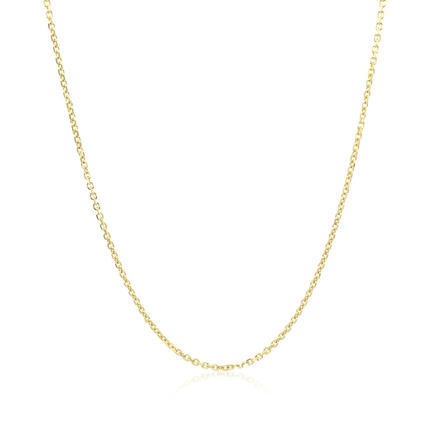 10k Yellow Gold Diamond Cut Cable Link Chain (1.10 mm) by Bids.com