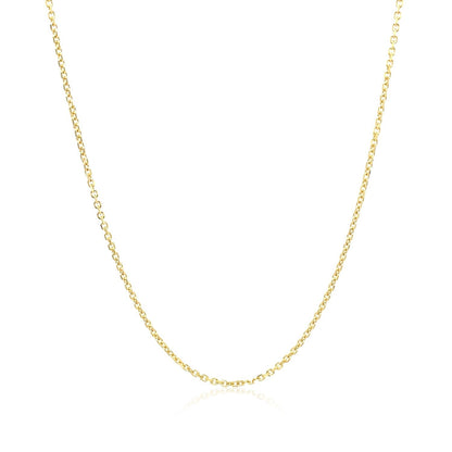 10k Yellow Gold Diamond Cut Cable Link Chain (1.10 mm) by Bids.com