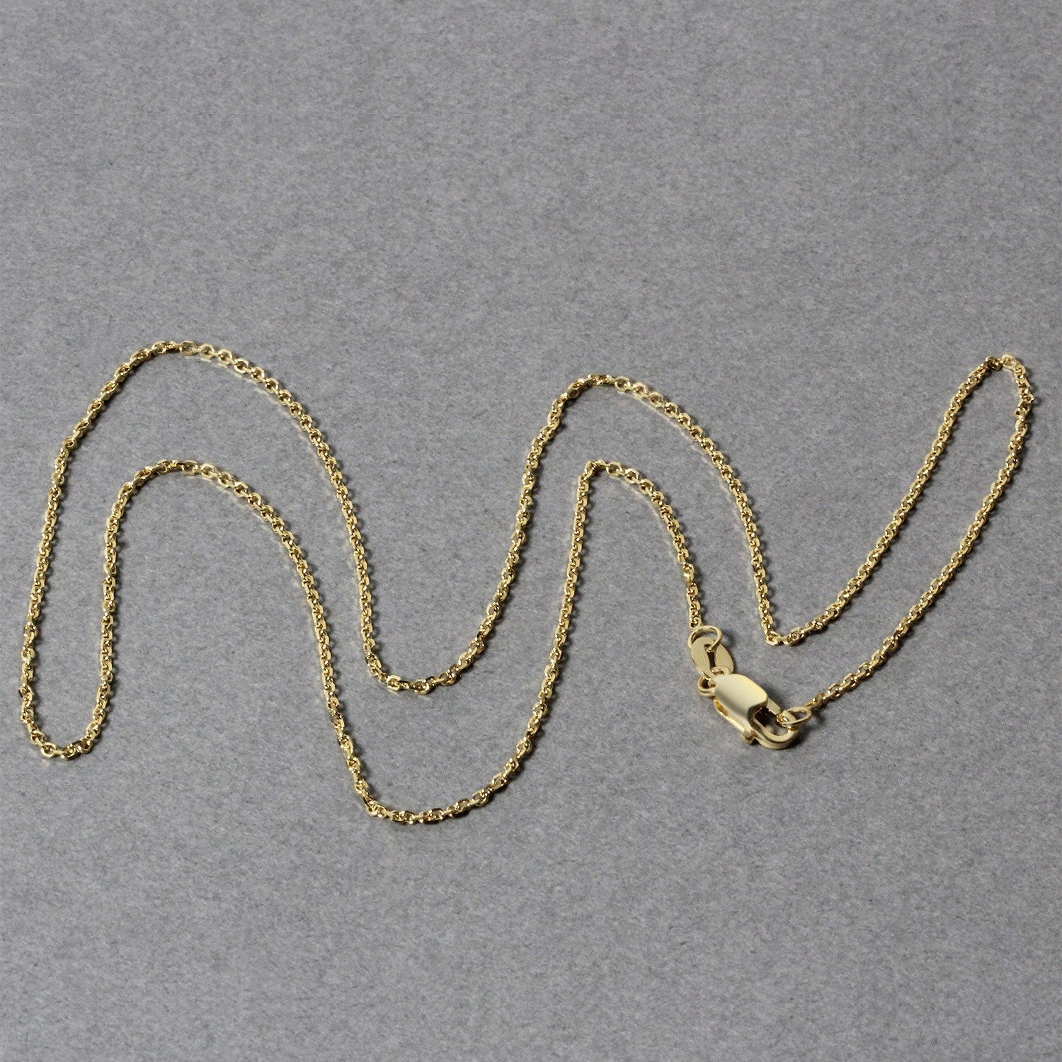 10k Yellow Gold Diamond Cut Cable Link Chain (1.10 mm) by Bids.com