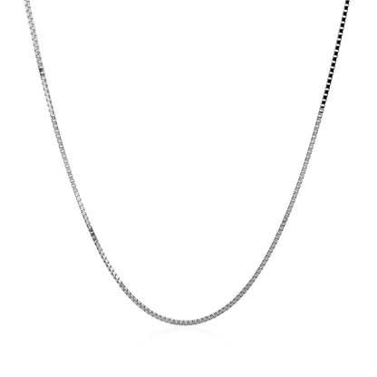 14k White Gold Classic Box Chain 0.8mm by Bids.com