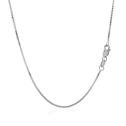 14k White Gold Classic Box Chain 0.8mm by Bids.com
