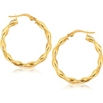 14k Yellow Gold Hoop Earrings (25mm) - earrings