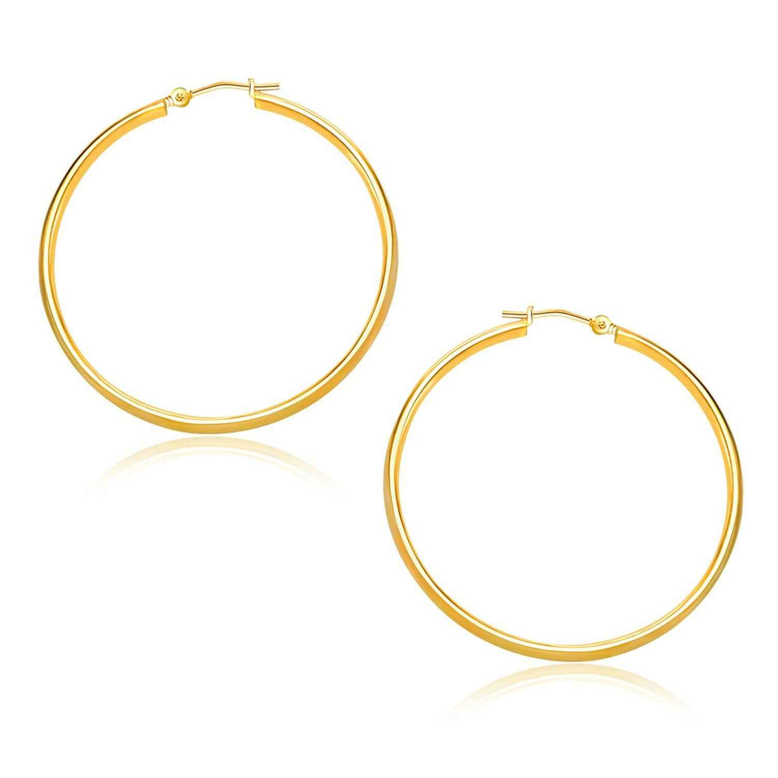 14k Yellow Gold Polished Hoop Earrings (1.5x30mm)