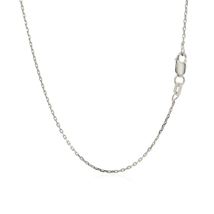 Sterling Silver Rhodium Plated Cable Chain (1.10 mm) - DestGlow