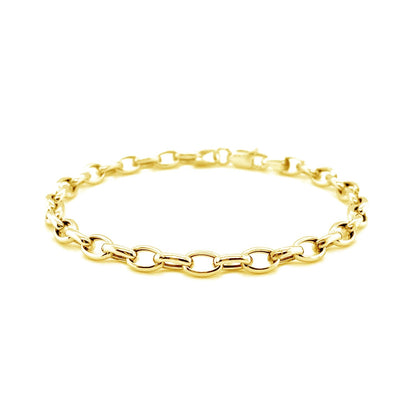 4.6mm 14k Yellow Gold Oval Rolo Bracelet by Bids.com