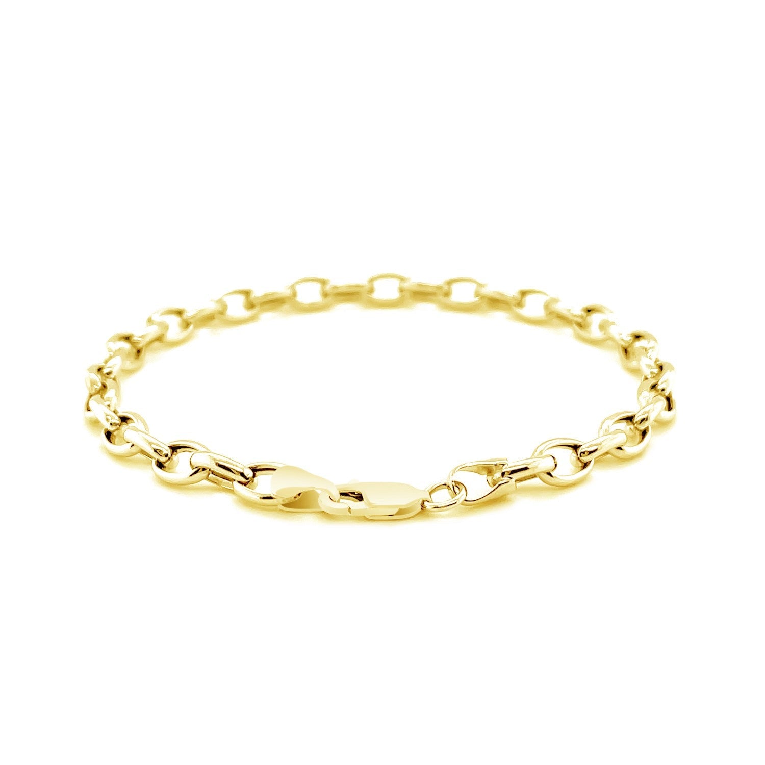 4.6mm 14k Yellow Gold Oval Rolo Bracelet by Bids.com