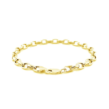 4.6mm 14k Yellow Gold Oval Rolo Bracelet by Bids.com
