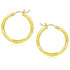 14k Yellow Gold Diamond Cut Hoop Earrings (3x25mm) - earrings