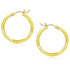 14k Yellow Gold Diamond Cut Hoop Earrings (3x25mm)