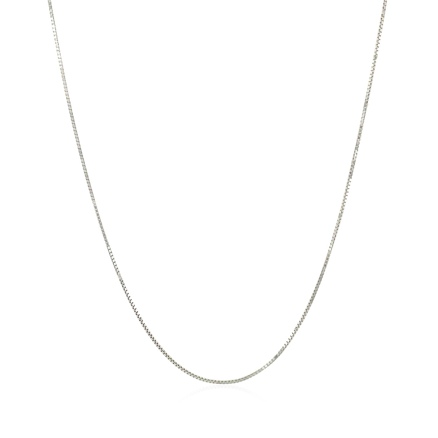10k White Gold Classic Box Chain 0.6mm by Bids.com