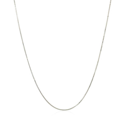 10k White Gold Classic Box Chain 0.6mm by Bids.com