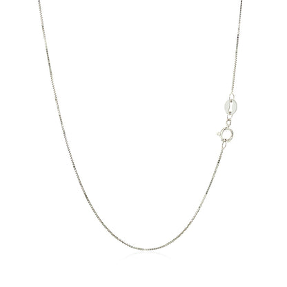 10k White Gold Classic Box Chain 0.6mm by Bids.com
