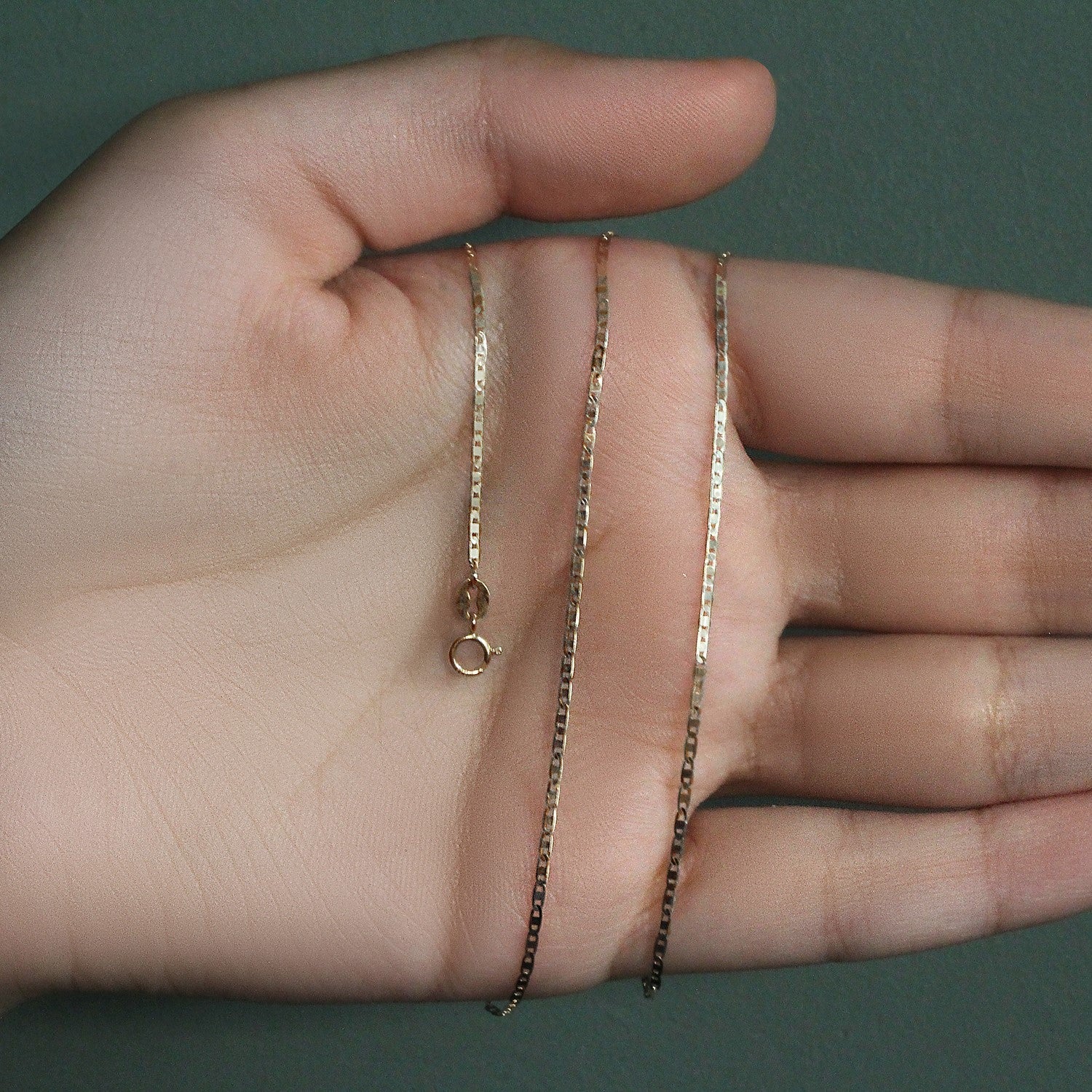 14k Yellow Gold Mariner Link Chain (1.20 mm) - DestGlow