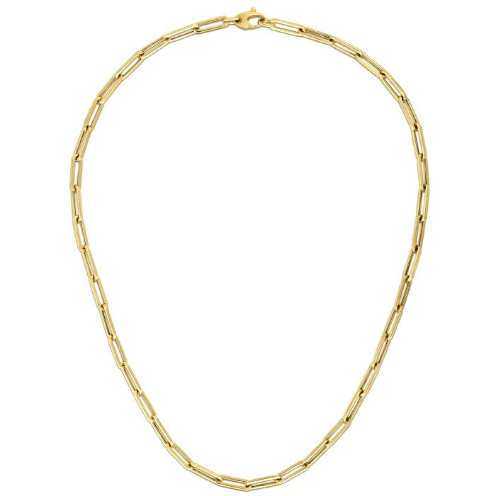 10K Yellow Gold Lite Paperclip Chain (4.20 mm)  DestGlow