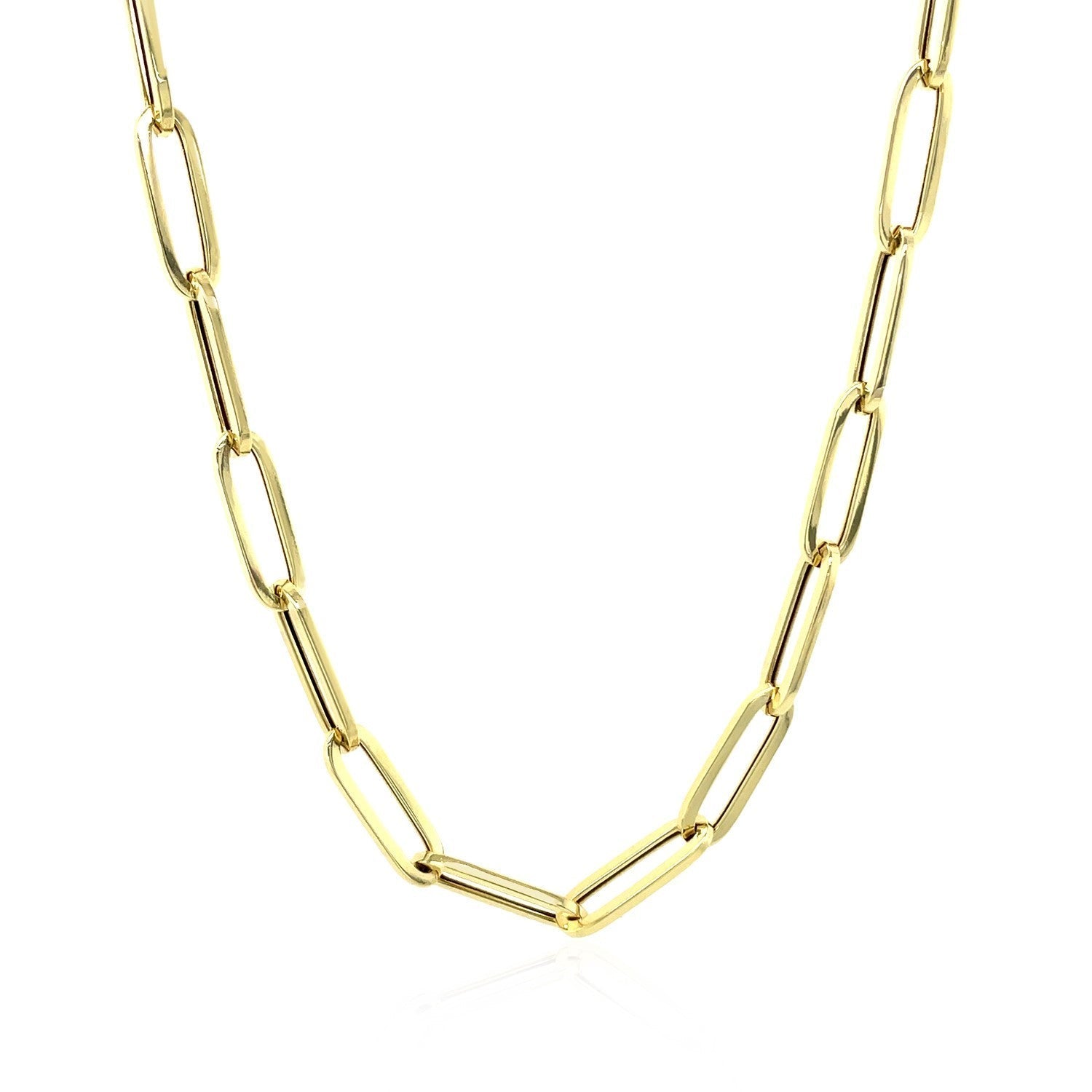 10K Yellow Gold Lite Paperclip Chain (4.20 mm)  DestGlow