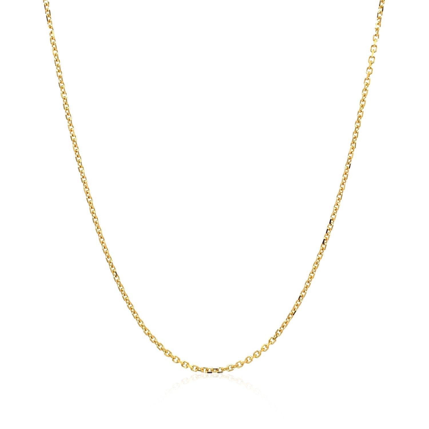 14k Yellow Gold Diamond Cut Cable Link Chain 1.1mm by Bids.com