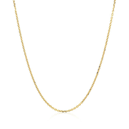 14k Yellow Gold Diamond Cut Cable Link Chain 1.1mm by Bids.com