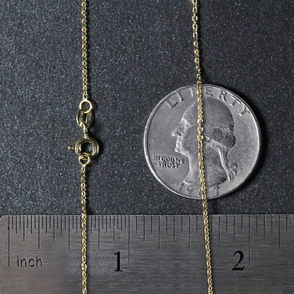 14k Yellow Gold Diamond Cut Cable Link Chain 1.1mm by Bids.com