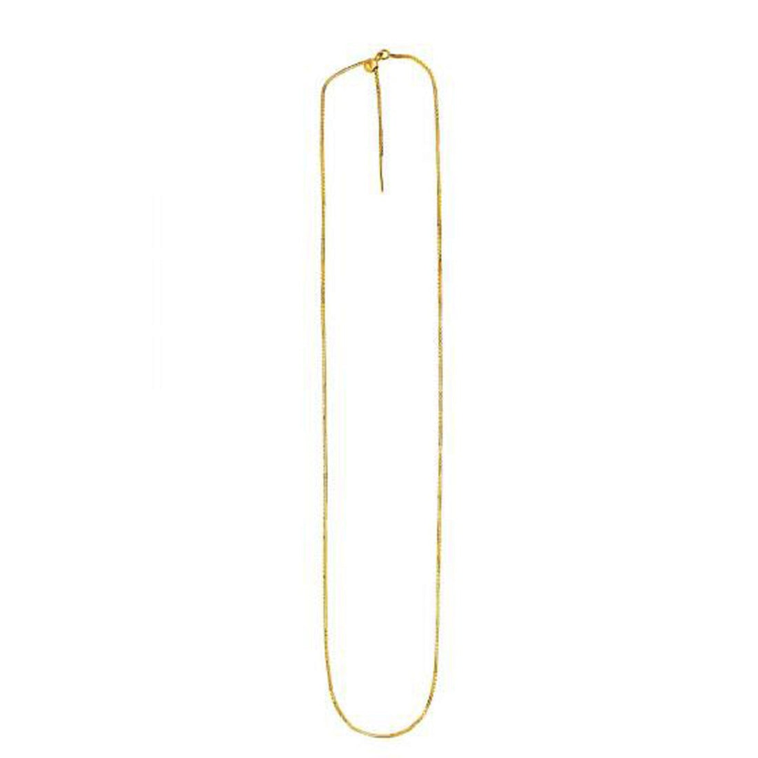 Endless Adjustable Box Chain in 14k Yellow Gold (0.95 mm)  DestGlow