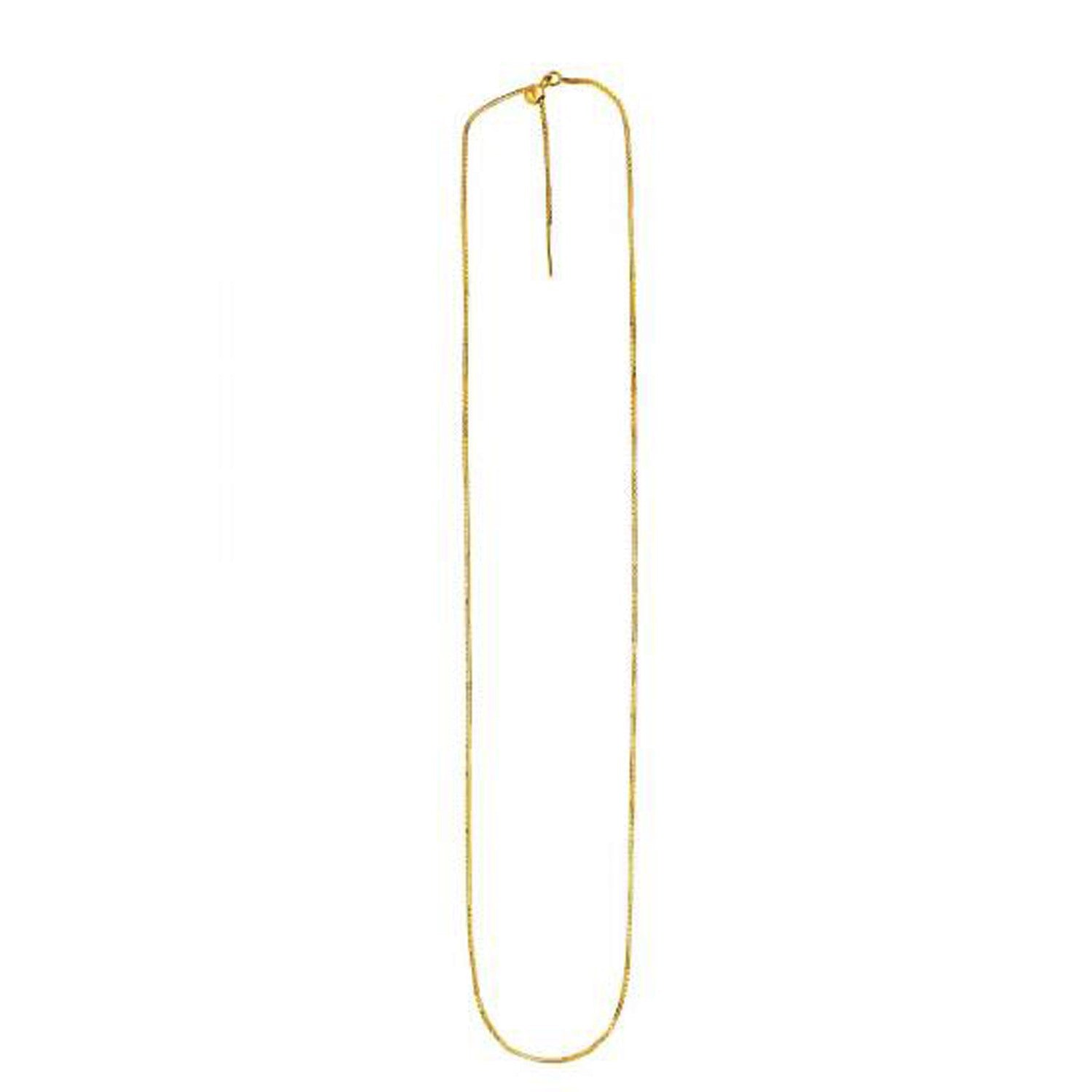 Endless Adjustable Box Chain in 14k Yellow Gold (0.95 mm)  DestGlow