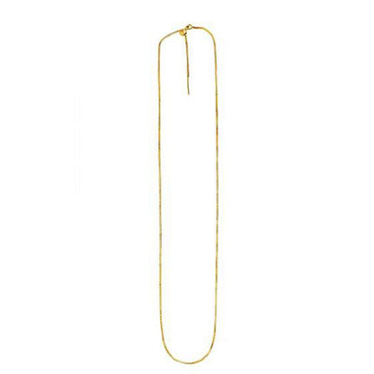 Endless Adjustable Box Chain in 14k Yellow Gold (0.95 mm)  DestGlow