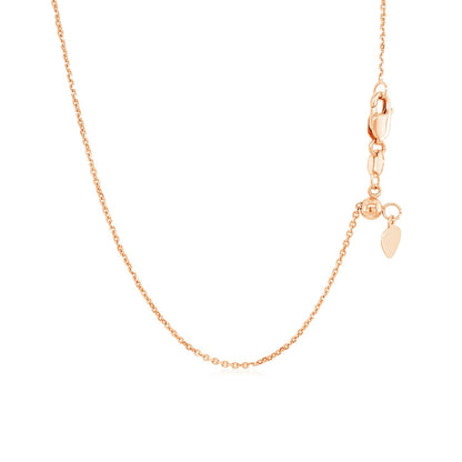 14k Rose Gold Adjustable Cable Chain 0.9mm by Bids.com