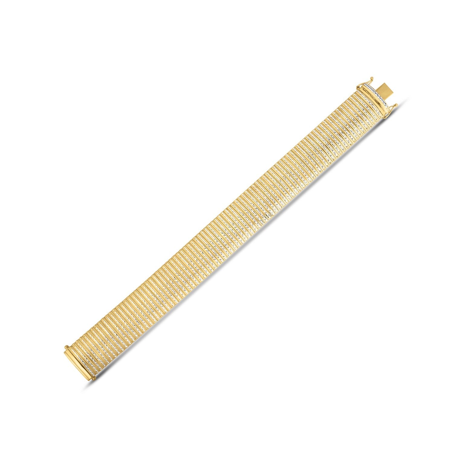 14k Yellow Gold Bold Diamante Flex Bracelet (17.10 mm) by Bids.com
