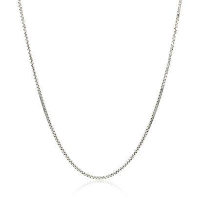 14k White Gold Octagonal Box Chain (1.00 mm) by Bids.com