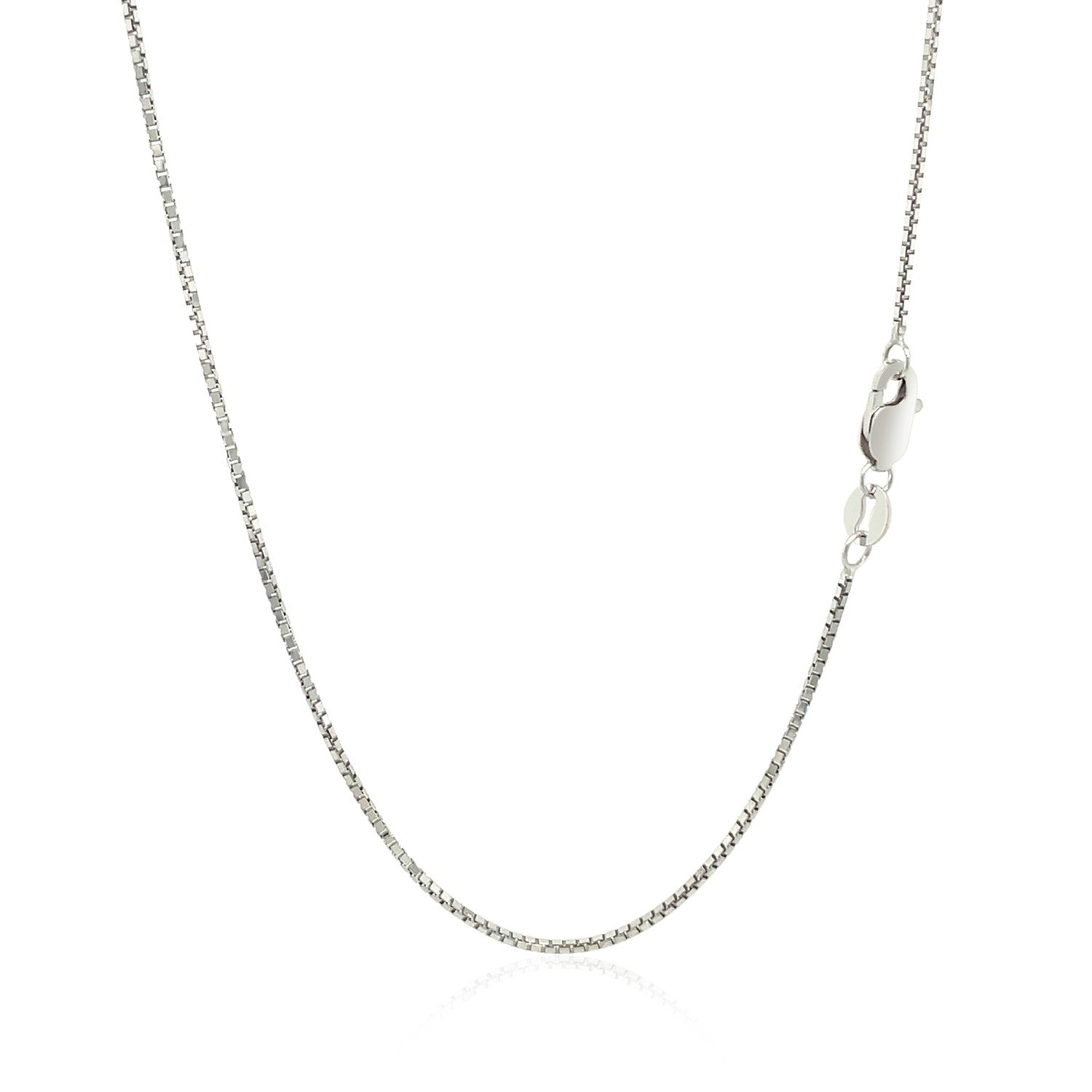 14k White Gold Octagonal Box Chain (1.00 mm) by Bids.com