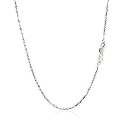 14k White Gold Octagonal Box Chain (1.00 mm) by Bids.com
