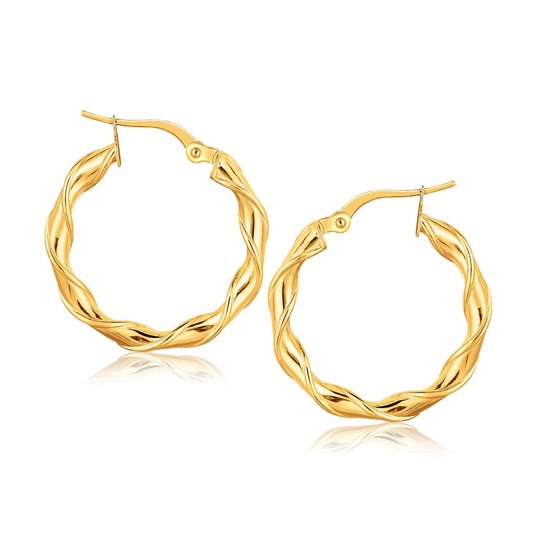 14k Yellow Gold Hoop Earrings (20mm) - earrings