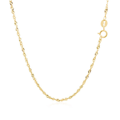 14k Yellow Gold Singapore Chain (1.30 mm) - DestGlow