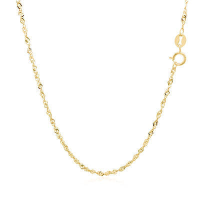 14k Yellow Gold Singapore Chain (1.30 mm) 