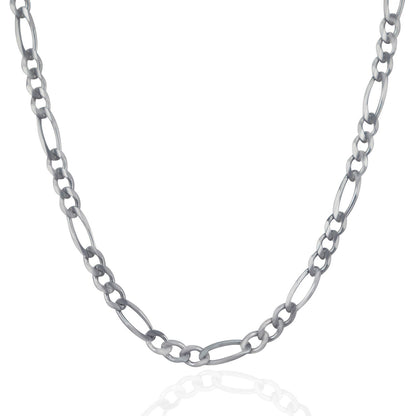 4.6mm 14k White Gold Solid Figaro Chain by Bids.com