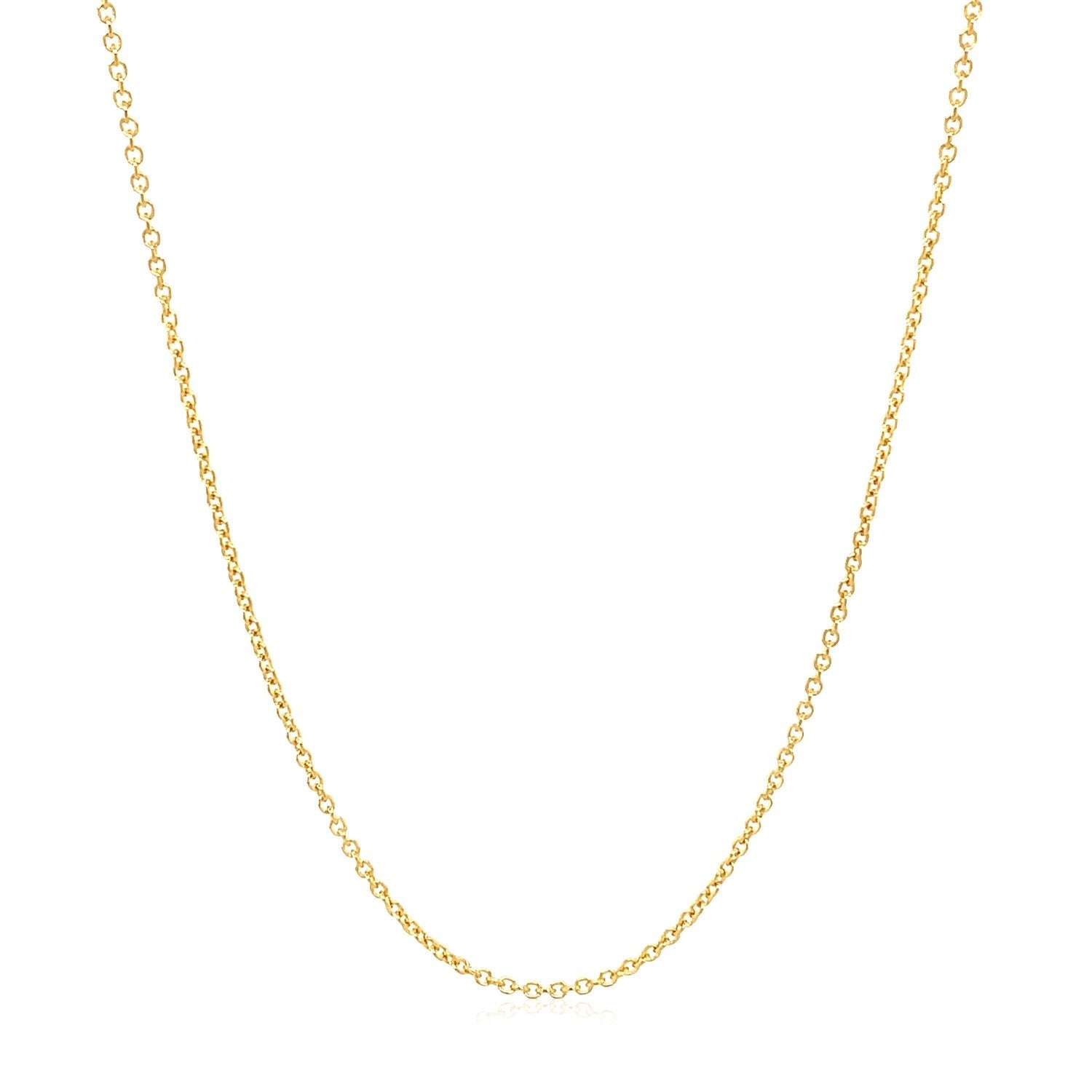 14k Yellow Gold Round Cable Link Chain 1.2mm by Bids.com