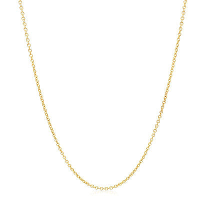 14k Yellow Gold Round Cable Link Chain 1.2mm by Bids.com
