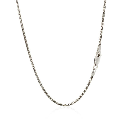 Sterling Silver Rhodium Plated Wheat Chain 1.5mm by Bids.com