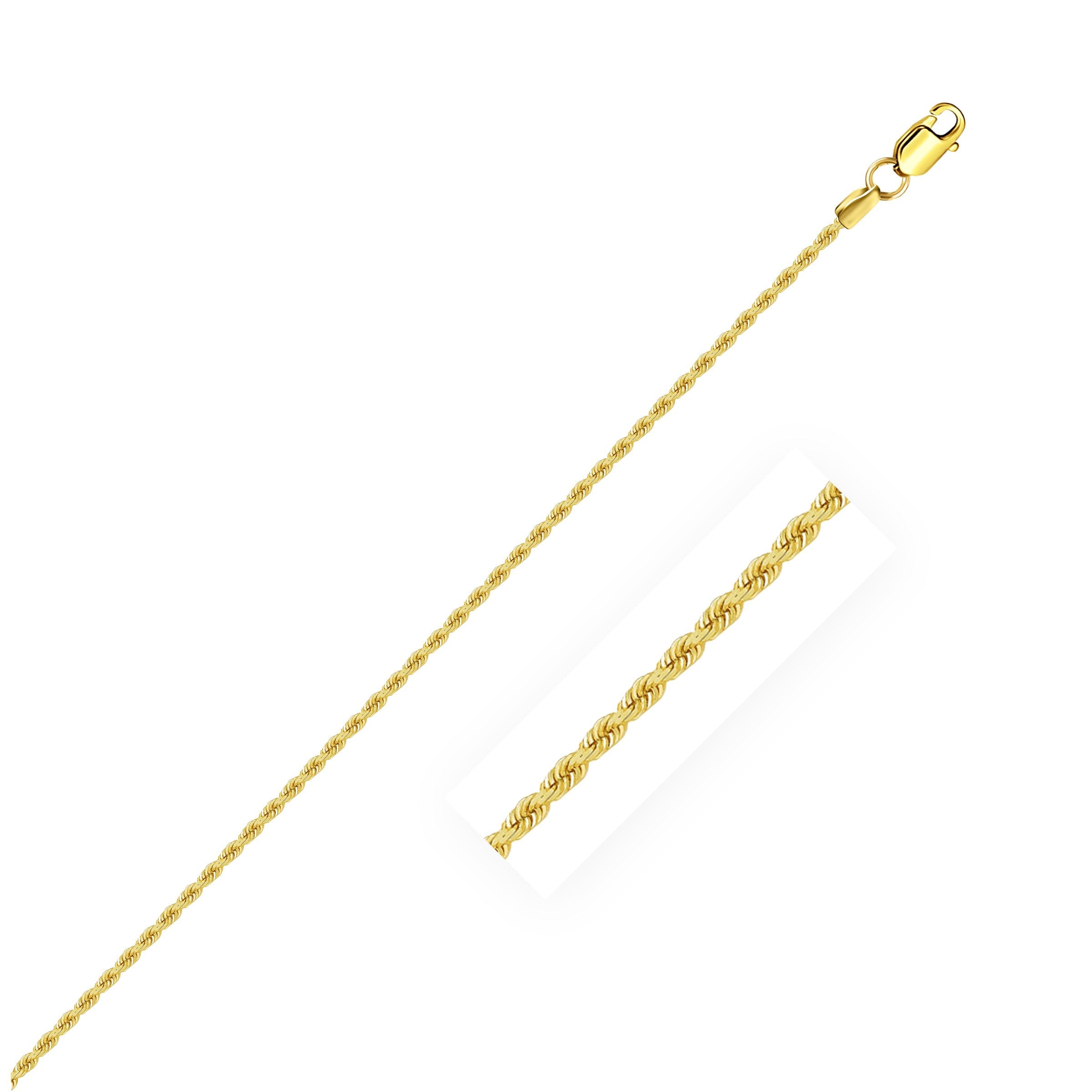 14k Yellow Gold Solid Rope Chain 1.25mm by Bids.com