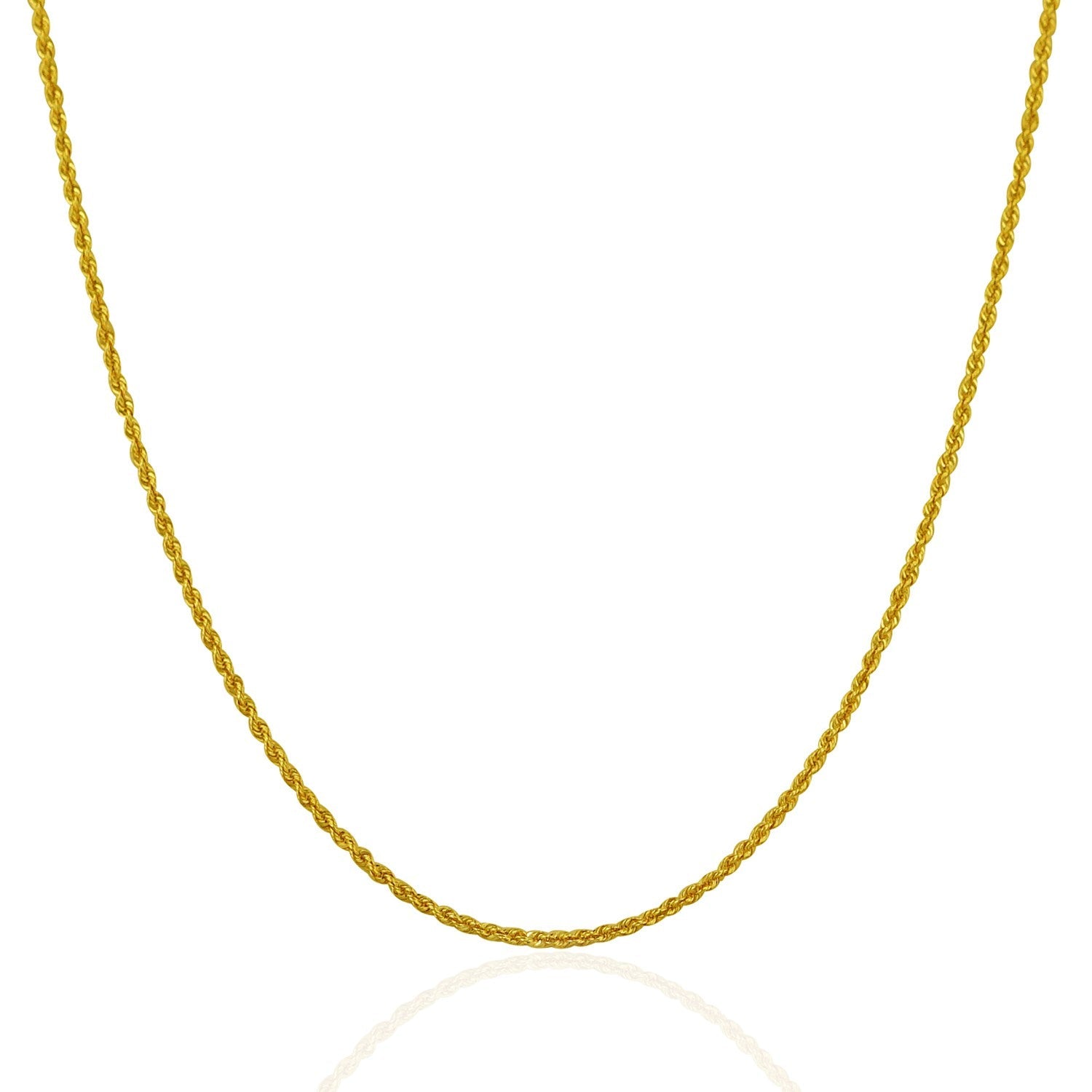 14k Yellow Gold Solid Rope Chain 1.25mm by Bids.com